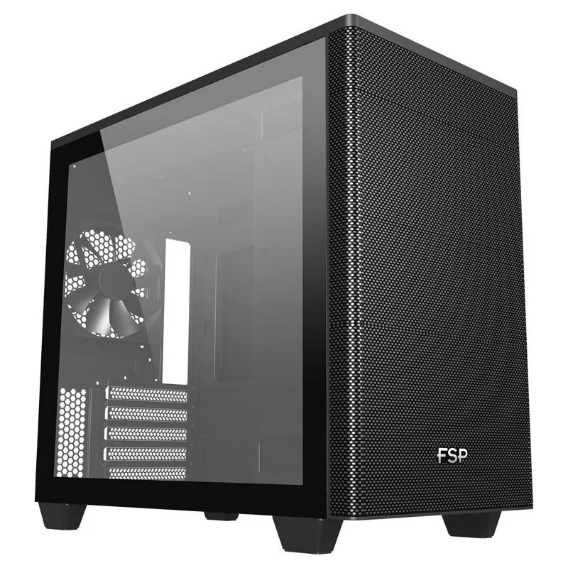FSP CMT360 Mid Tower in vetro temperato USB-C 3.2 Nero - immagine 1