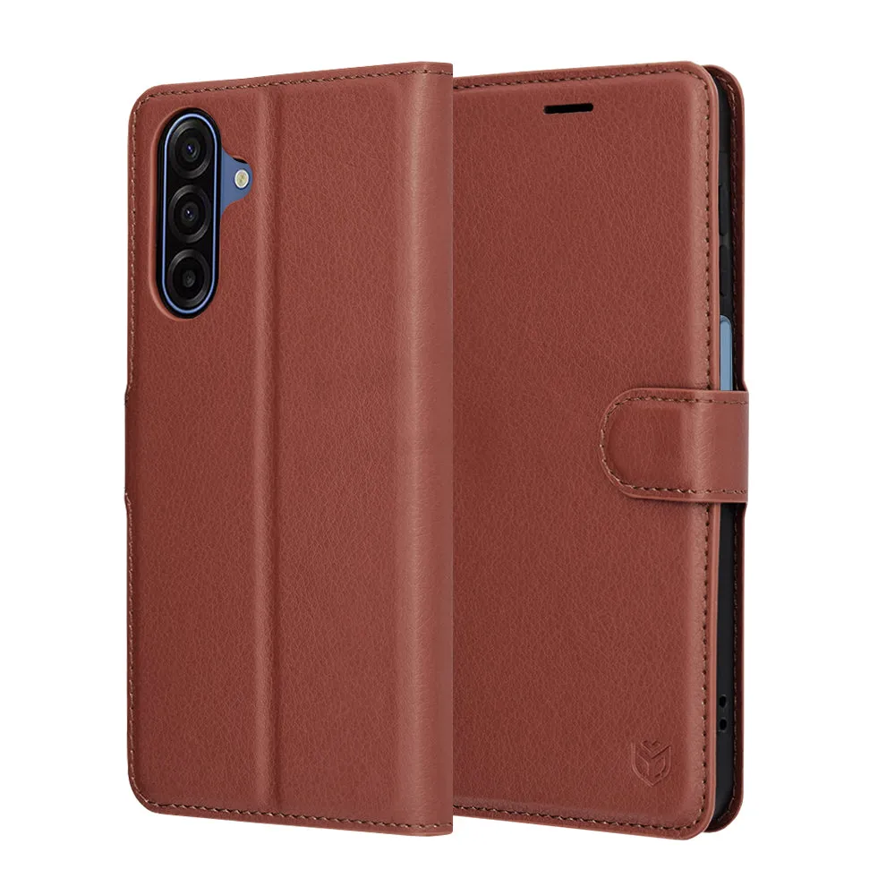 Custodia per Samsung Galaxy A18 5G A186 / A18 4G A185 / F17 / M17 / A17 4G A175, Techsuit, Leather Folio, Marrone - immagine 1