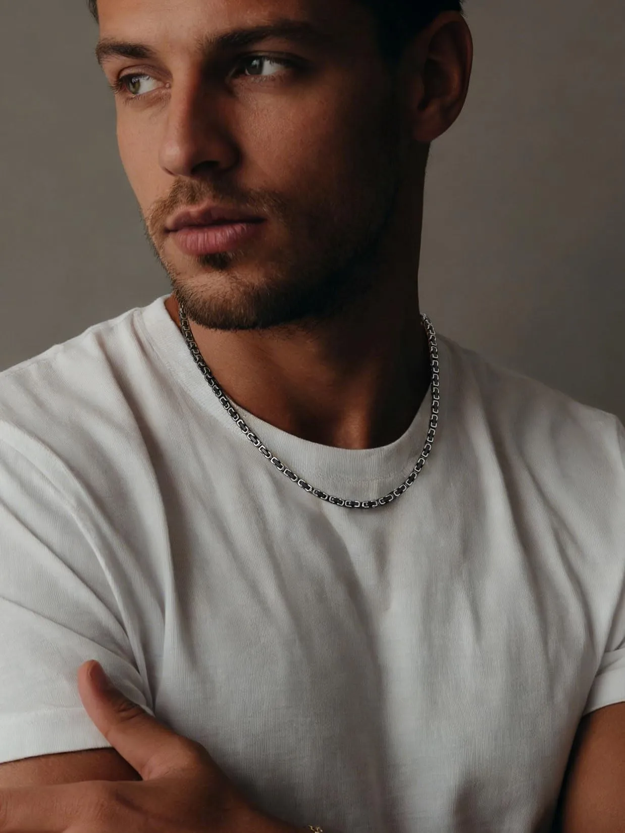 ChainsPro Collane Uomo Donna in Acciaio Inossidabile, 4 mm Collana Catena Uomo Nero Argento Lunga 71cm, Collana Bizantina Uomo Ragazzo Maschio Necklace for Men Hiphop Rapper, Idee Regalo - immagine 2