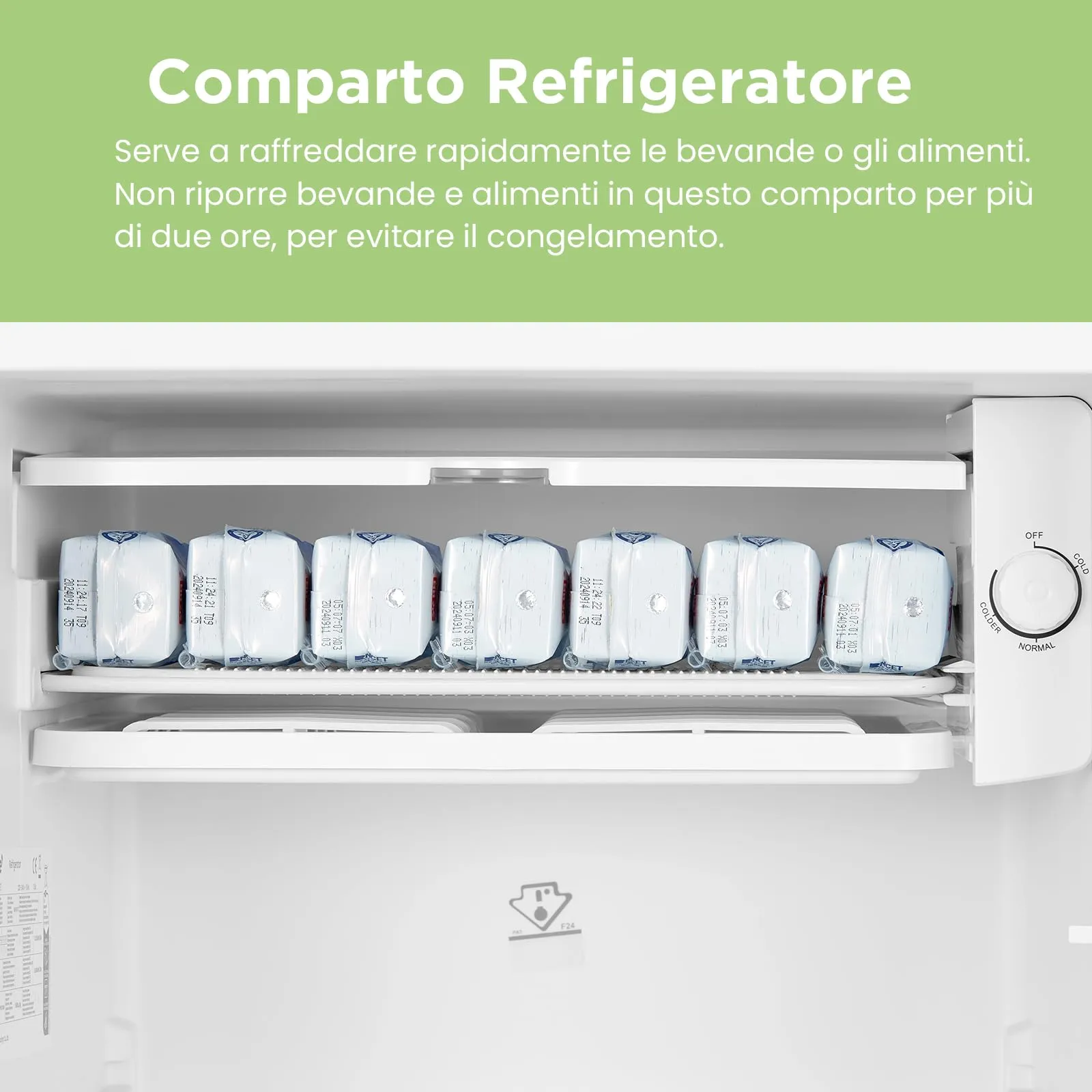 COMFEE' Mini Frigo 93L Frigorifero Monoporta Design Retrò, Nero - immagine 5