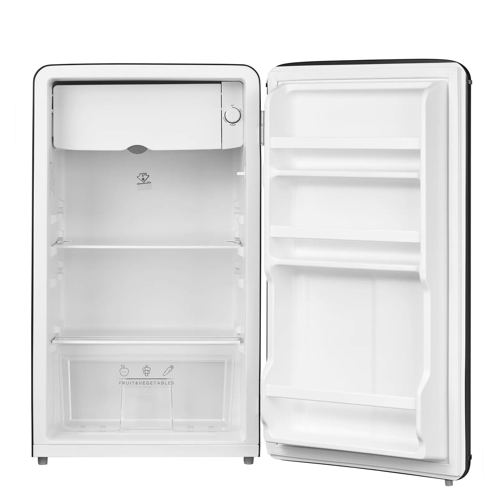 COMFEE' Mini Frigo 93L Frigorifero Monoporta Design Retrò, Nero - immagine 9