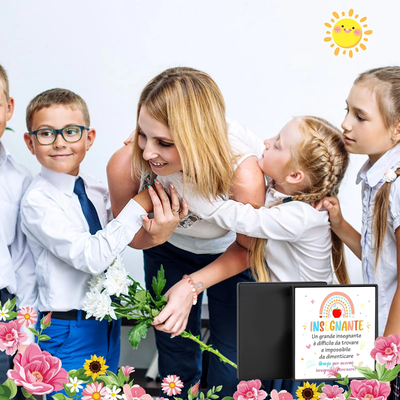 HOWAF Regalo per Insegnante Bracciale Insegnante con Biglietto Insegnante, Regali di Pietra Naturale Bracciale Maestra, Idee Regalo Insegnanti, Regalo Maestra Fine Anno, Laurea, Compleanno, Natale - immagine 6