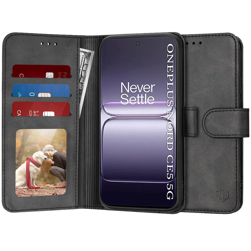 Custodia per OnePlus Nord CE5, Techsuit, Diary Book, Nera - immagine 1