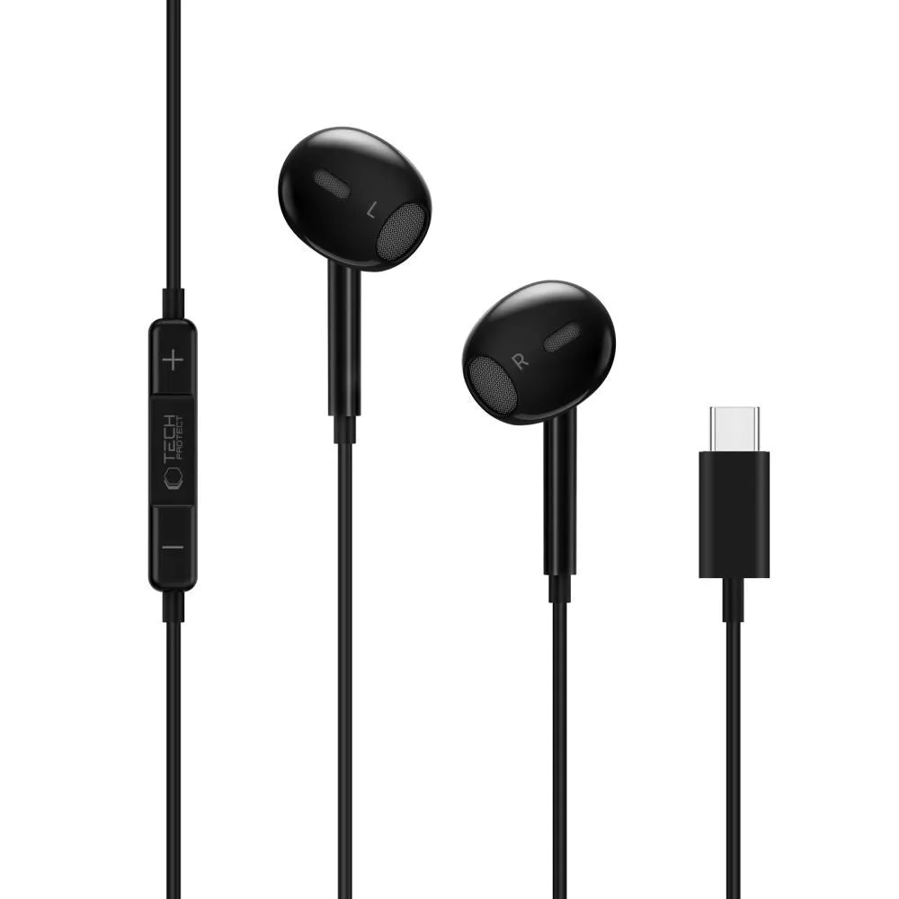 Handsfree USB-C Tech-Protect Ultraboost Core G2, Nero - immagine 1