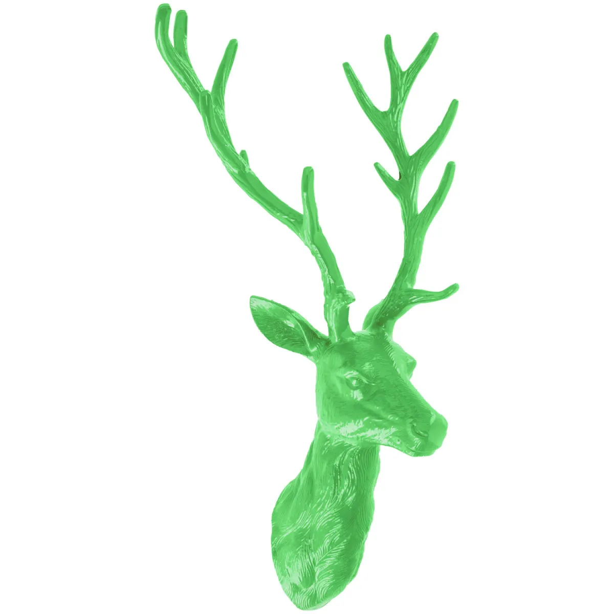 Testa di cervo da parete Deer; 25.5x61x38 cm (LxHxP); verde - immagine 1