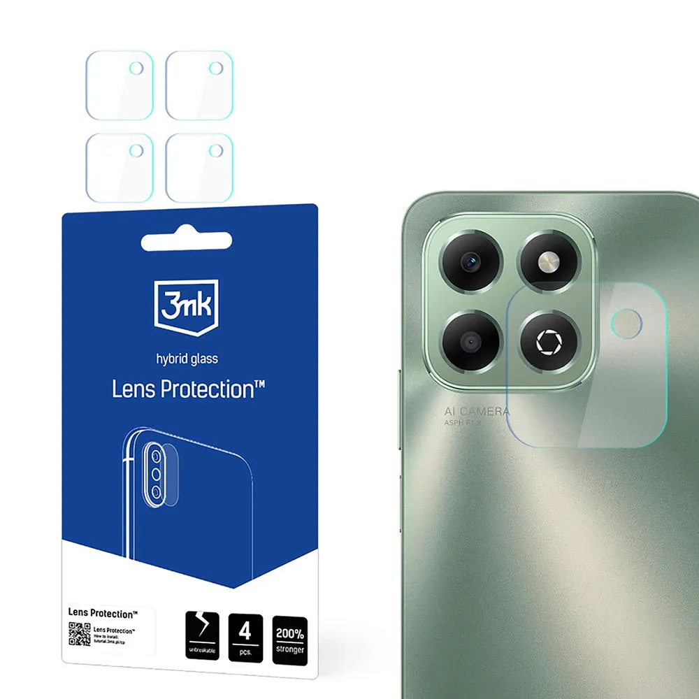 Pellicola protettiva per fotocamera posteriore 3MK Protection per Honor X6b, vetro flessibile, set da 4 pezzi, trasparente - immagine 1