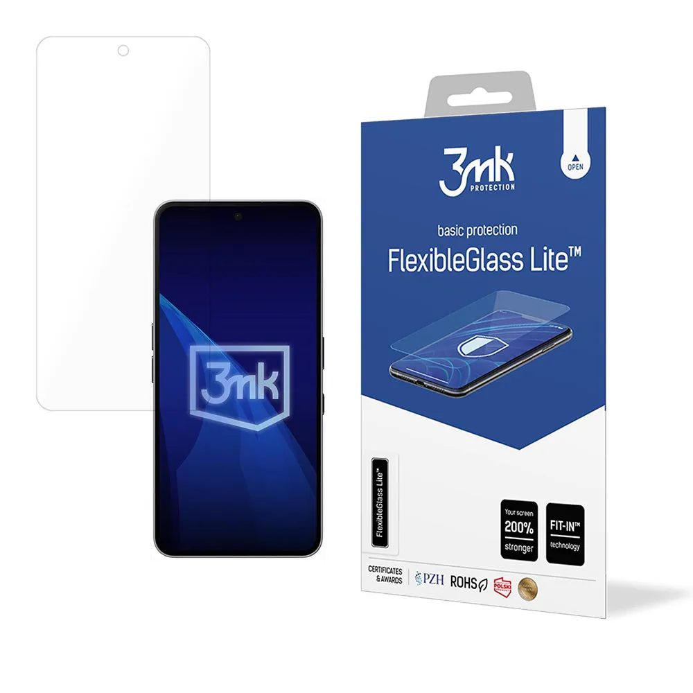 Pellicola protettiva per schermo 3MK FlexibleGlass Lite per Nothing Phone (3a) / Phone (3a) Pro, Vetro Flessibile, Colla Totale - immagine 1