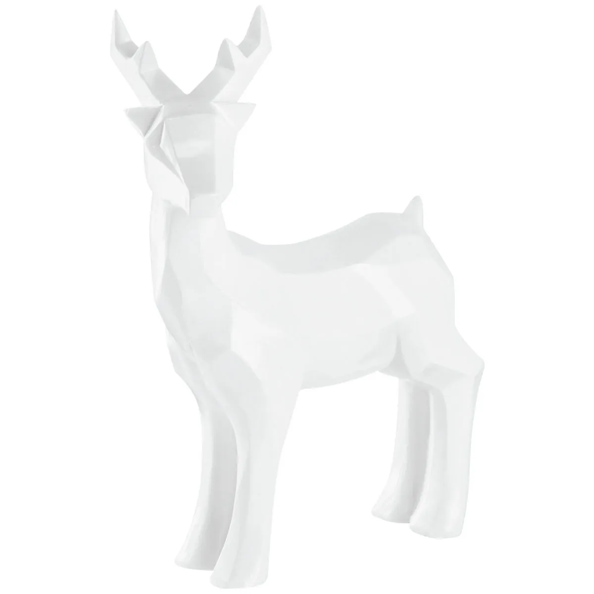 Statuetta cervo Agna; 18x9x24.5 cm (LxLxH); bianco - immagine 1