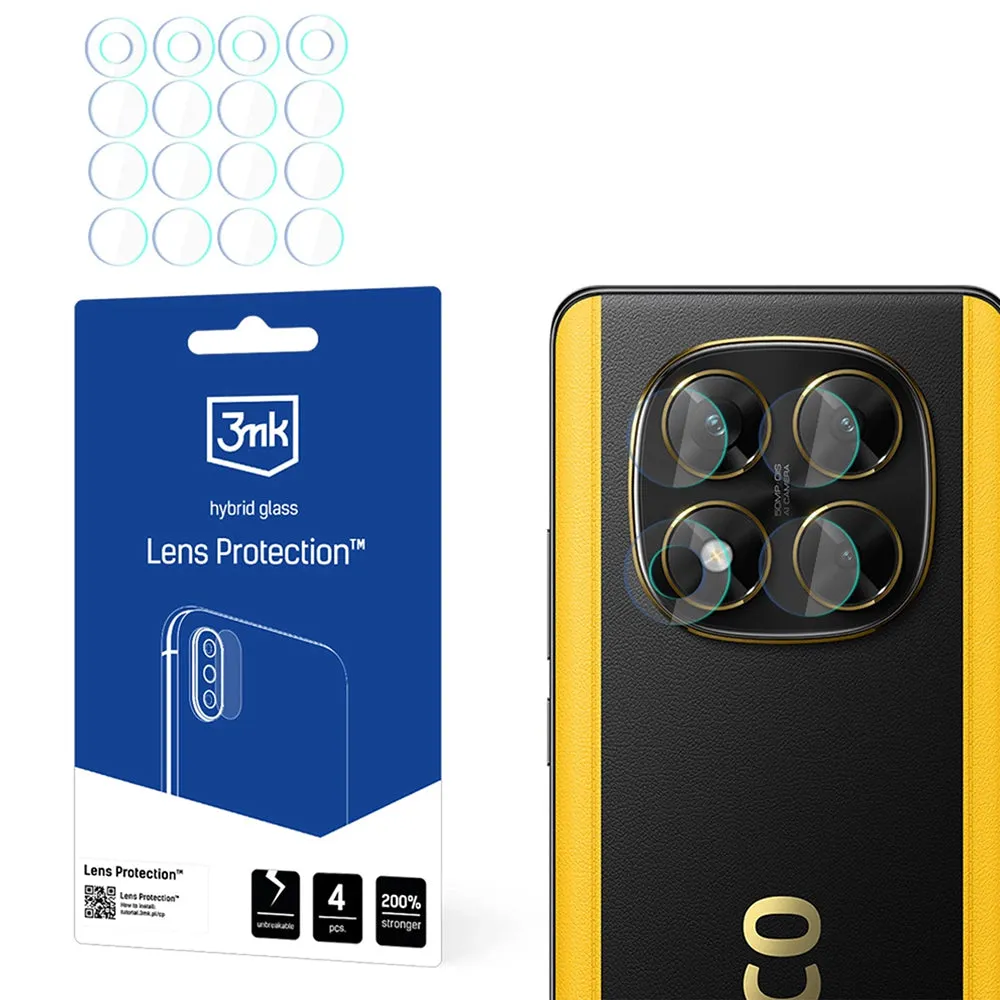 Pellicola protettiva per fotocamera posteriore 3MK Protection per Xiaomi Poco X7, vetro flessibile, set da 4 pezzi, trasparente - immagine 1