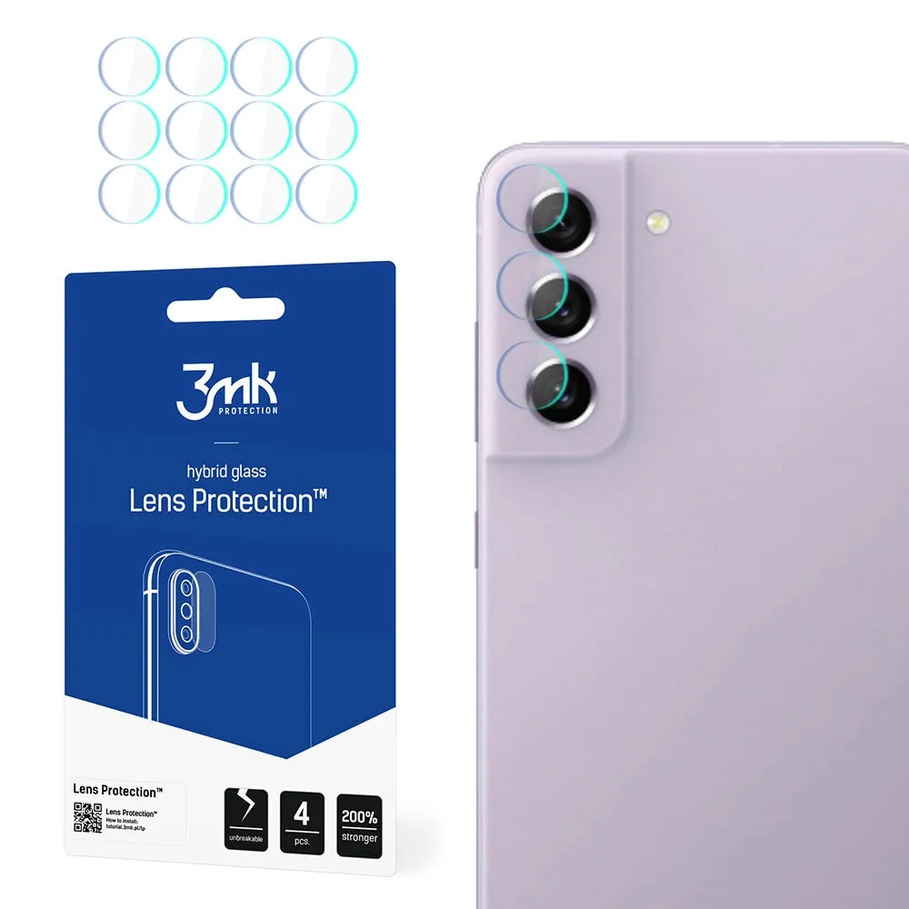 Pellicola protettiva per fotocamera posteriore 3MK Protection per Samsung Galaxy S21 FE 5G G990, Vetro Flessibile, Set da 4 pezzi, Trasparente - immagine 1