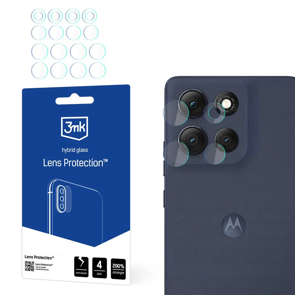 Pellicola protettiva per fotocamera posteriore 3MK Protection per Motorola Moto G86 Power / G86, Vetro Flessibile, Set da 4 pezzi, Trasparente - immagine 1