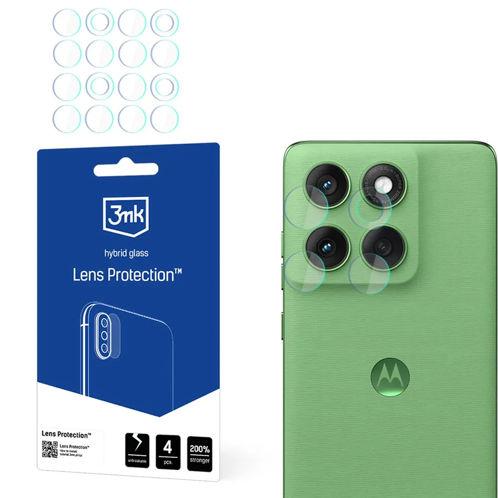 Pellicola protettiva per fotocamera posteriore 3MK Protection per Motorola Edge 60, Vetro Flessibile, Set da 4 pezzi, Trasparente - immagine 1