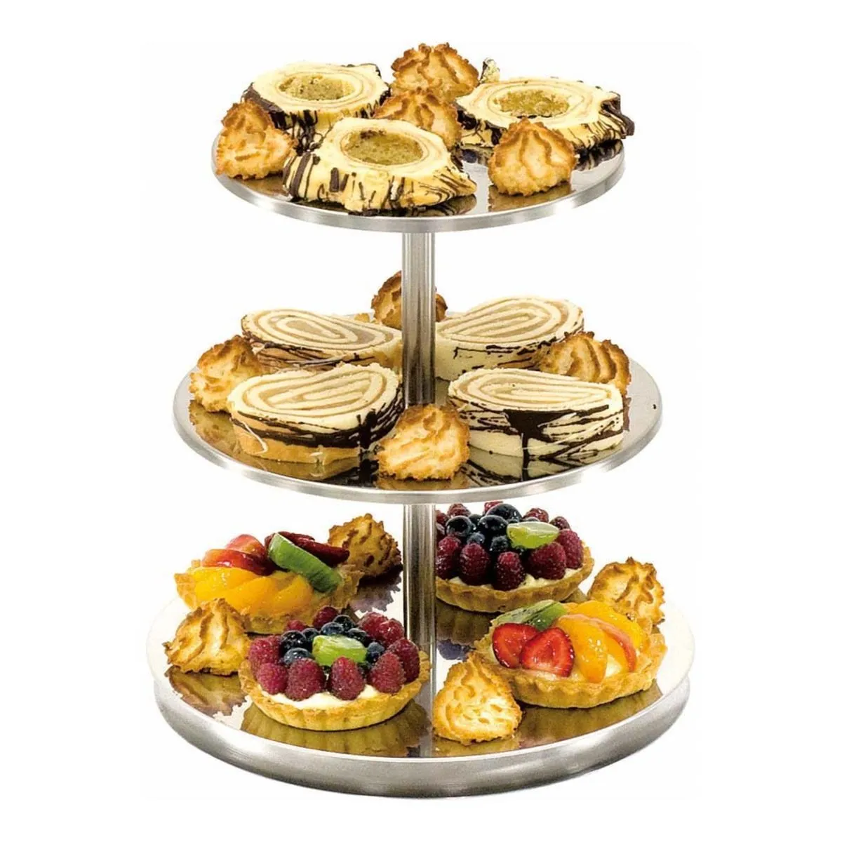 Stalgast Etagere senza maniglia, a 3 livelli, altezza 30 cm; 30 cm (H); argento - immagine 1