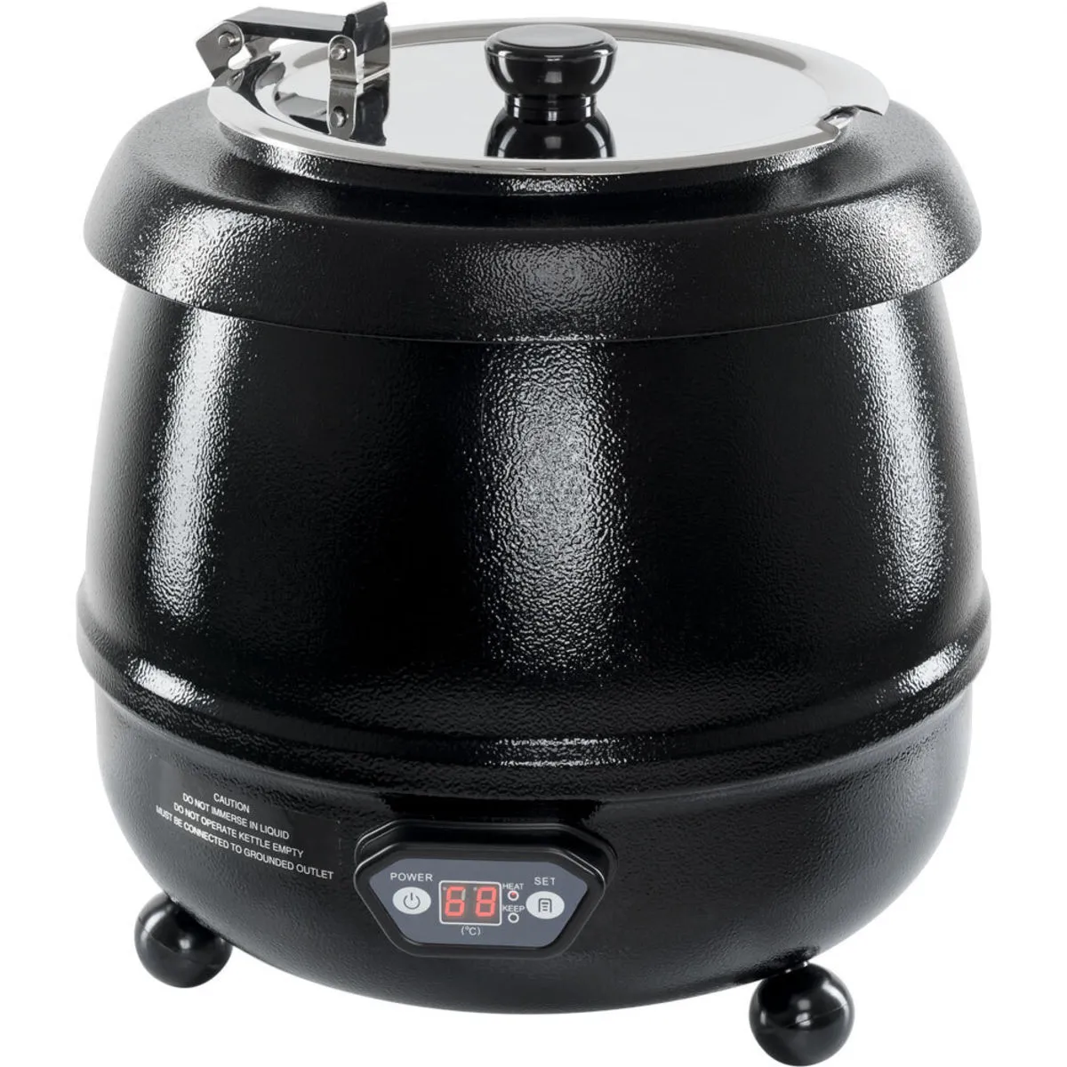 Stalgast Pentola elettrica per zuppa, a forma di bulbo con display digitale, 10 litri; 9000 ml, 39.5x34 cm (LxH); nero - immagine 1