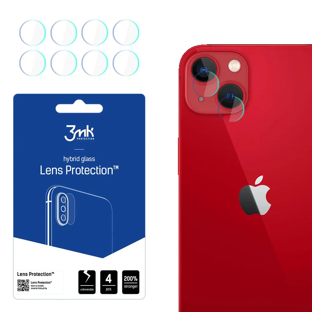 Pellicola protettiva per fotocamera posteriore 3MK Protection per Apple iPhone 13, vetro flessibile, set da 4 pezzi, trasparente - immagine 1