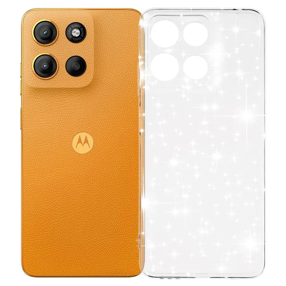 Custodia per Motorola Moto G15 / G15 Power, Techsuit, SparkleSkin, Trasparente - immagine 1
