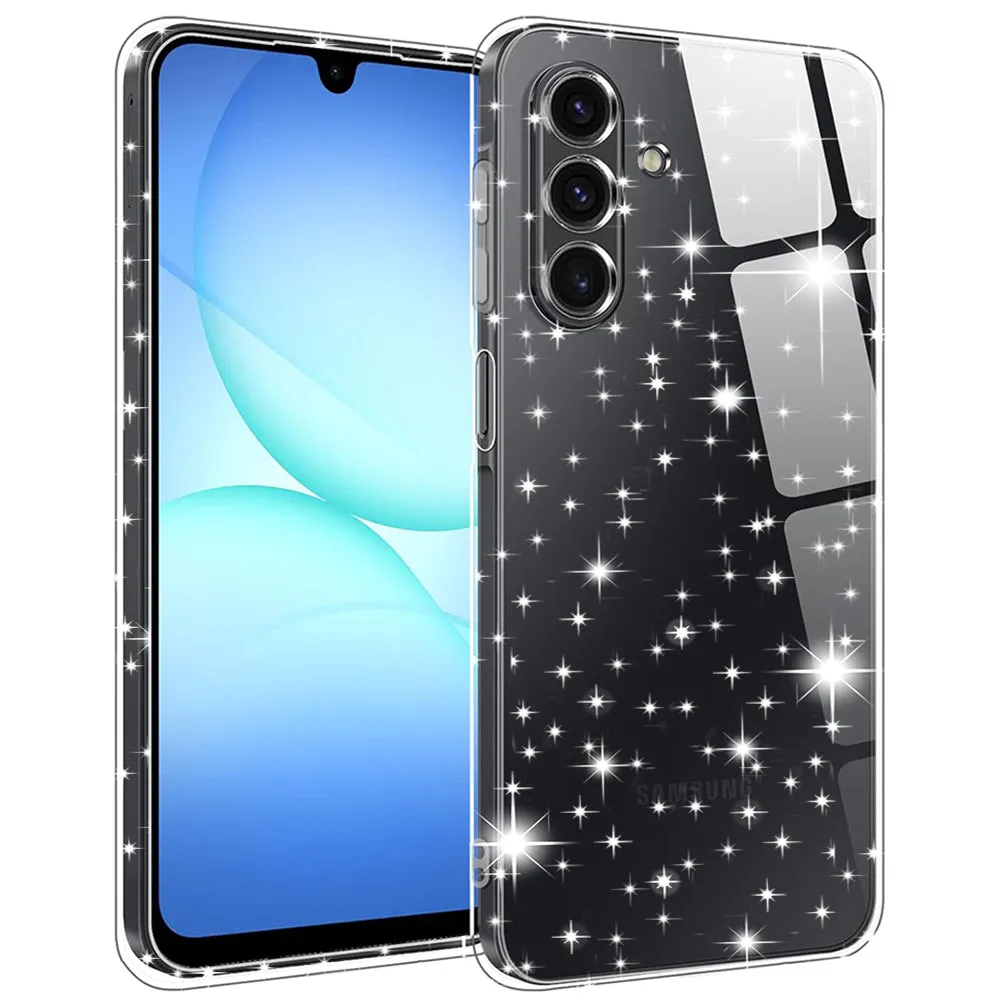 Custodia per Samsung Galaxy A18 5G A186 / A18 4G A185 / F17 / M17 / A17 4G A175, Techsuit, SparkleSkin, Trasparente - immagine 1