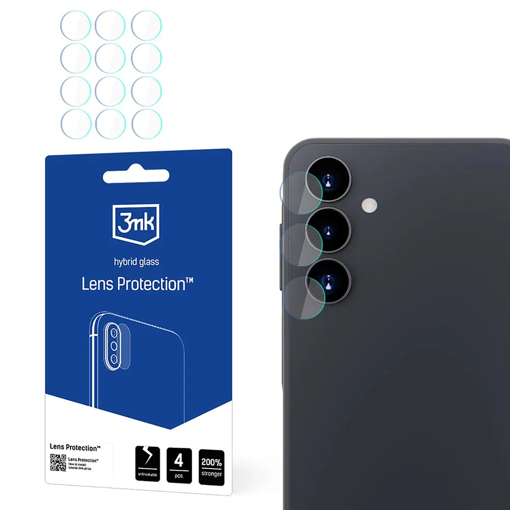 Pellicola protettiva per fotocamera posteriore 3MK Protection per Samsung Galaxy A16 5G A166 / A16 4G A165, Vetro Flessibile, Set da 4 pezzi, Trasparente - immagine 1