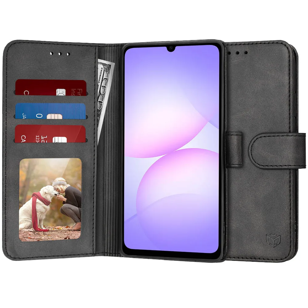 Custodia per Samsung Galaxy A07 4G A075, Techsuit, Diary Book, Nera - immagine 1