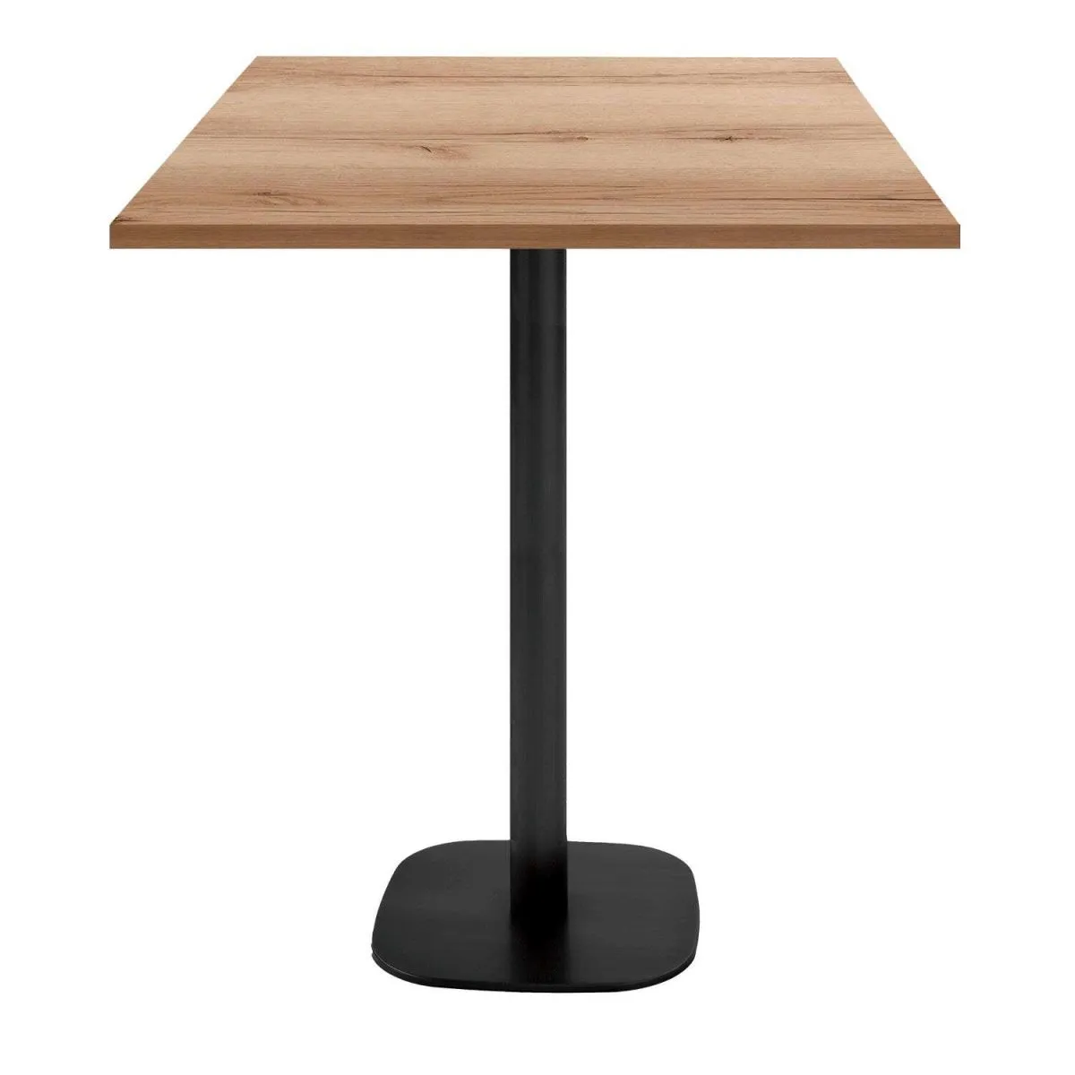 RestooTab Tavolo alto Round quadrato - laminato pietra & legno; 70x70x113 cm (LxLxH); Piano tavolo quercia/naturale, struttura nero; quadrata - immagine 1