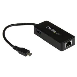 Adattatore di rete Gigabit (1000Base-TX) Type C con porta USB Black US1GC301AU - immagine 1