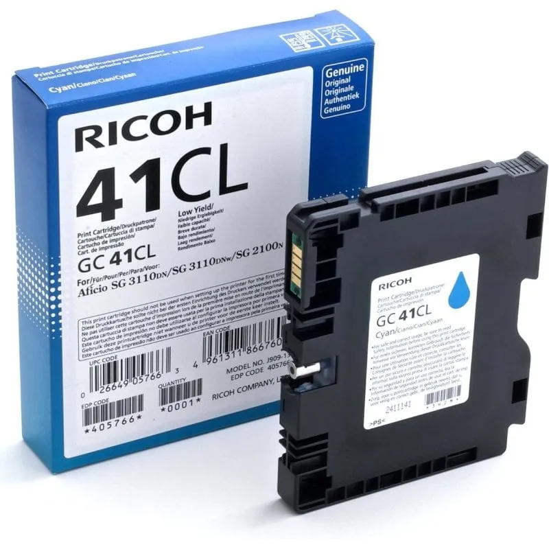 Cartuccia d'inchiostro Ricoh 405766 1 pz. Originale Ciano - immagine 1