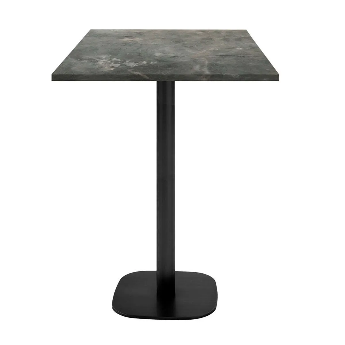 RestooTab Tavolo alto Round quadrato - laminato pietra & legno; 60x60x113 cm (LxLxH); Piano tavolo grigio/blu, struttura nero; quadrata - immagine 1