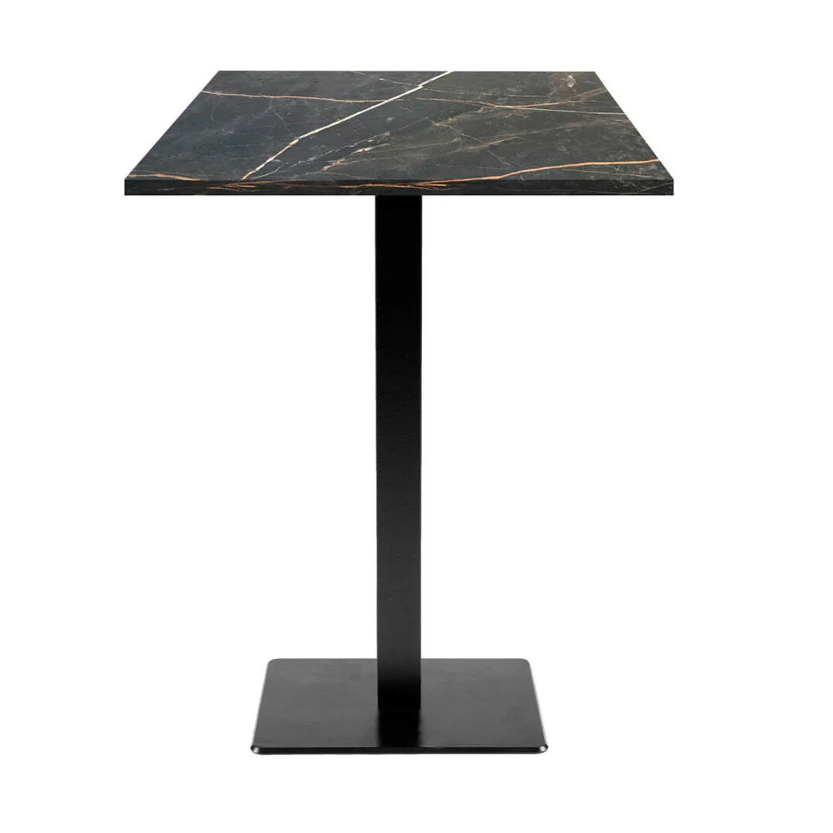 RestooTab Tavolo alto Milan quadrato - laminato pietra & legno; 60x60x113 cm (LxLxH); Piano tavolo nero, struttura nero; quadrata - immagine 1