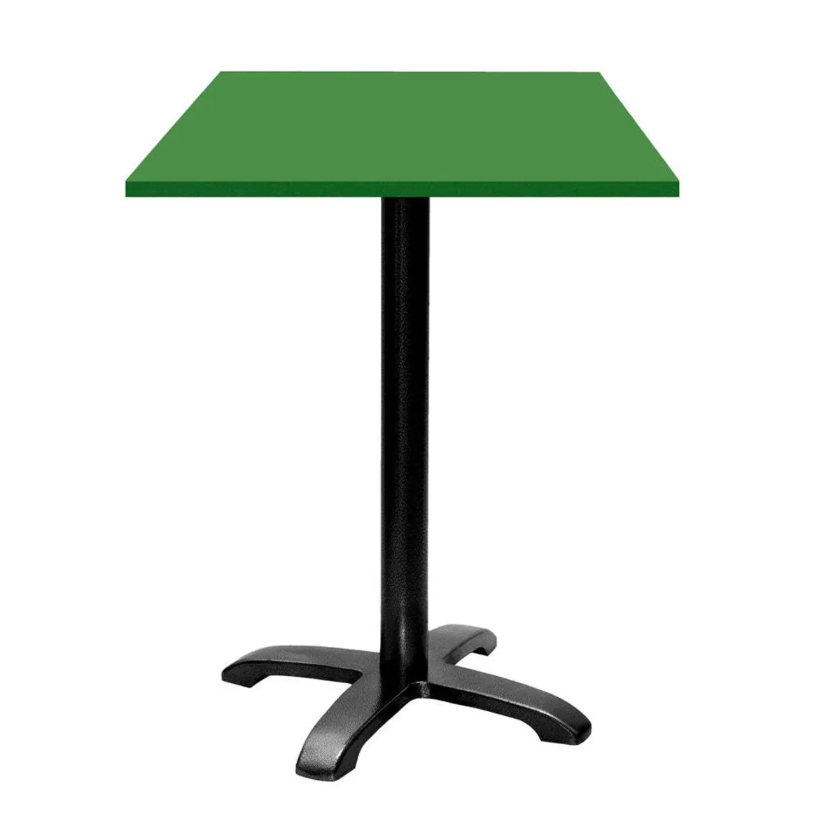 RestooTab Tavolo alto Bazila quadrato - laminato legno & tinta unita; 60x60x112 cm (LxLxH); Piano tavolo verde, struttura nero; quadrata - immagine 1