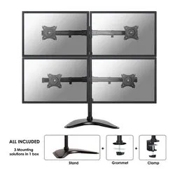 Supporto monitor TV scrivania ( 8 Kg ) VESA 100 x 100 Quad Arm Desk Black NM D335D4BLACK - immagine 1