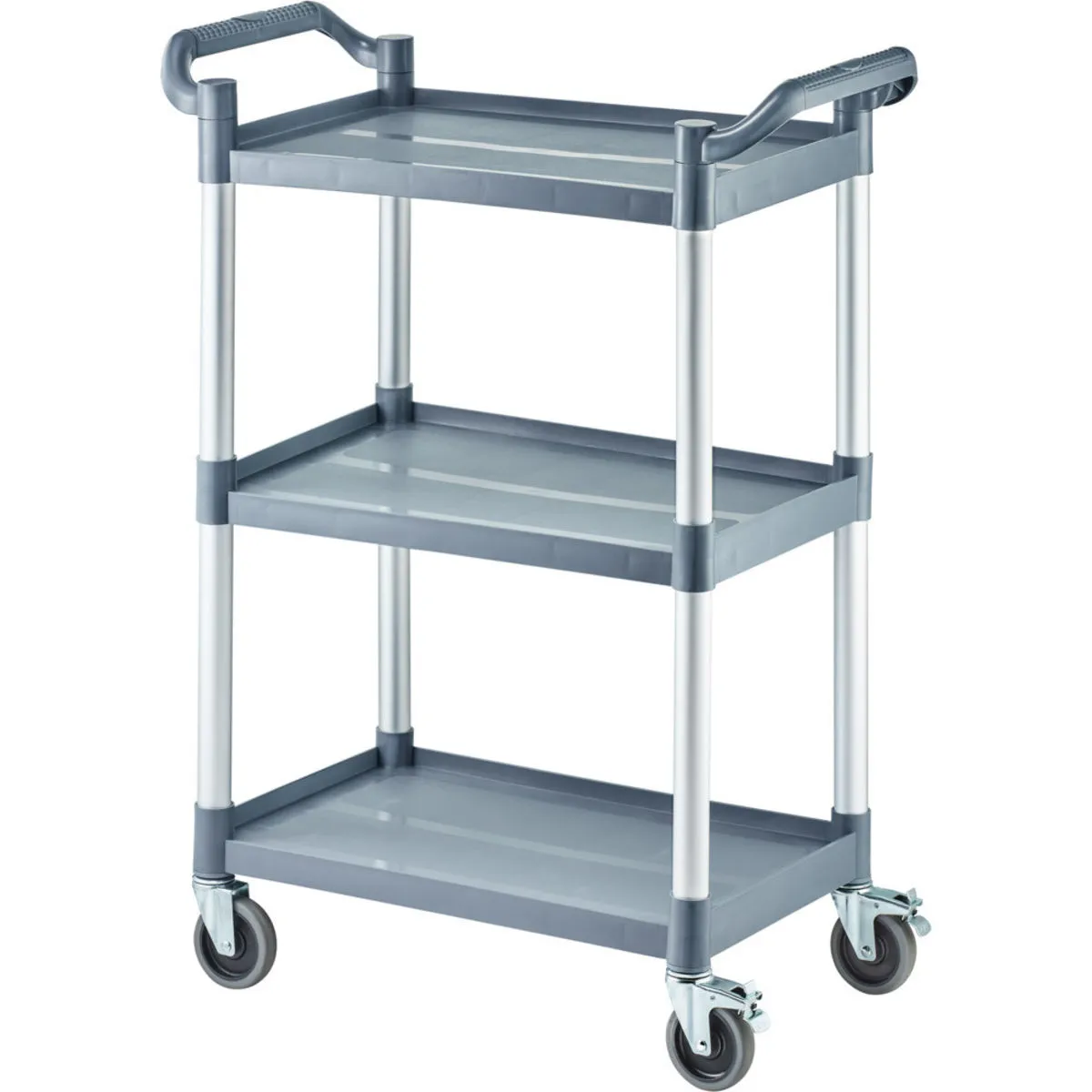 Stalgast Carrello di servizio in plastica, con tre ripiani, 860 x 425 x 910 mm (LxPxA); 43x80x96 cm (LxPxH); argento/grigio - immagine 1
