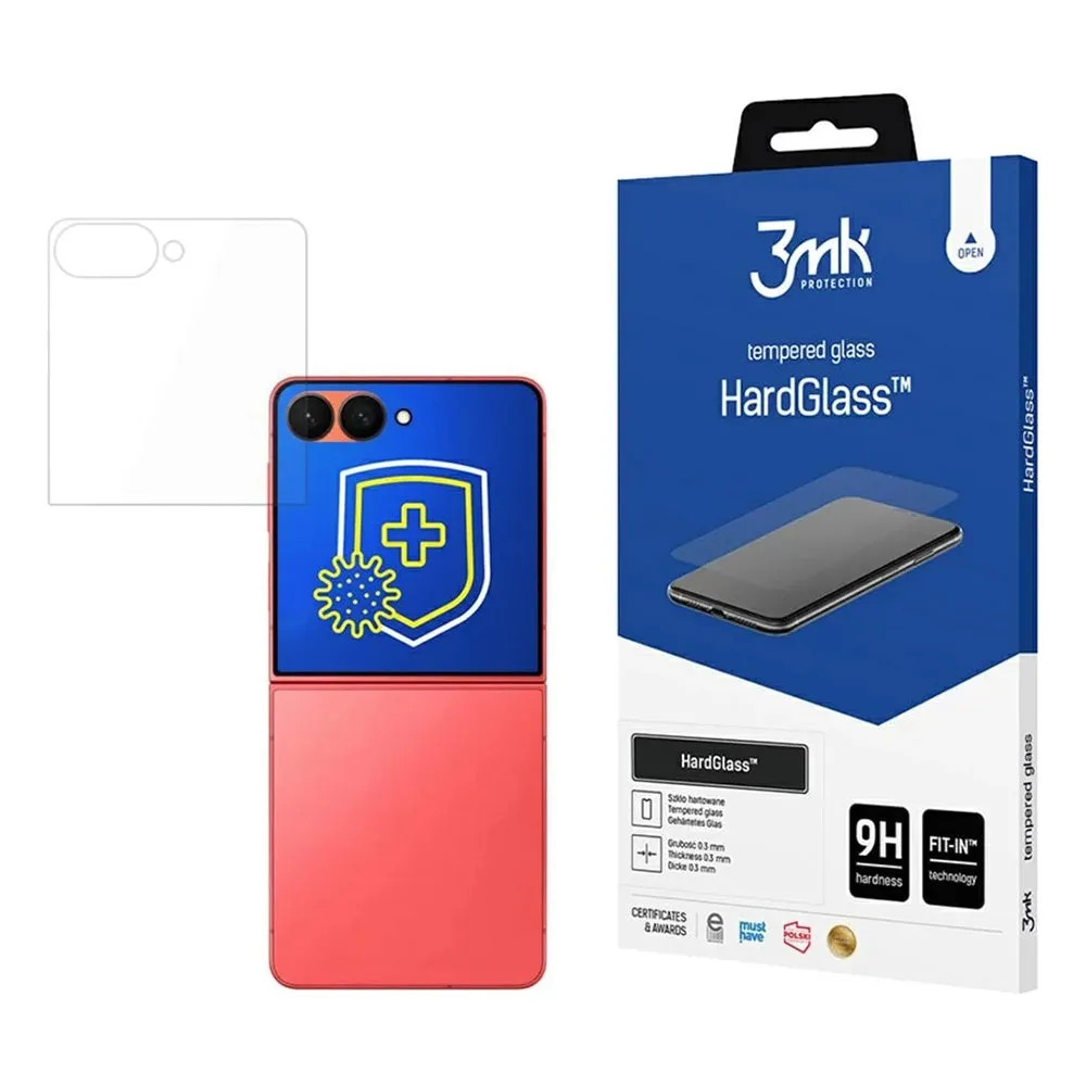 Pellicola protettiva per schermo 3MK HardGlass per Samsung Galaxy Z Flip7 F766, Vetro temperato, Full Glue - immagine 1