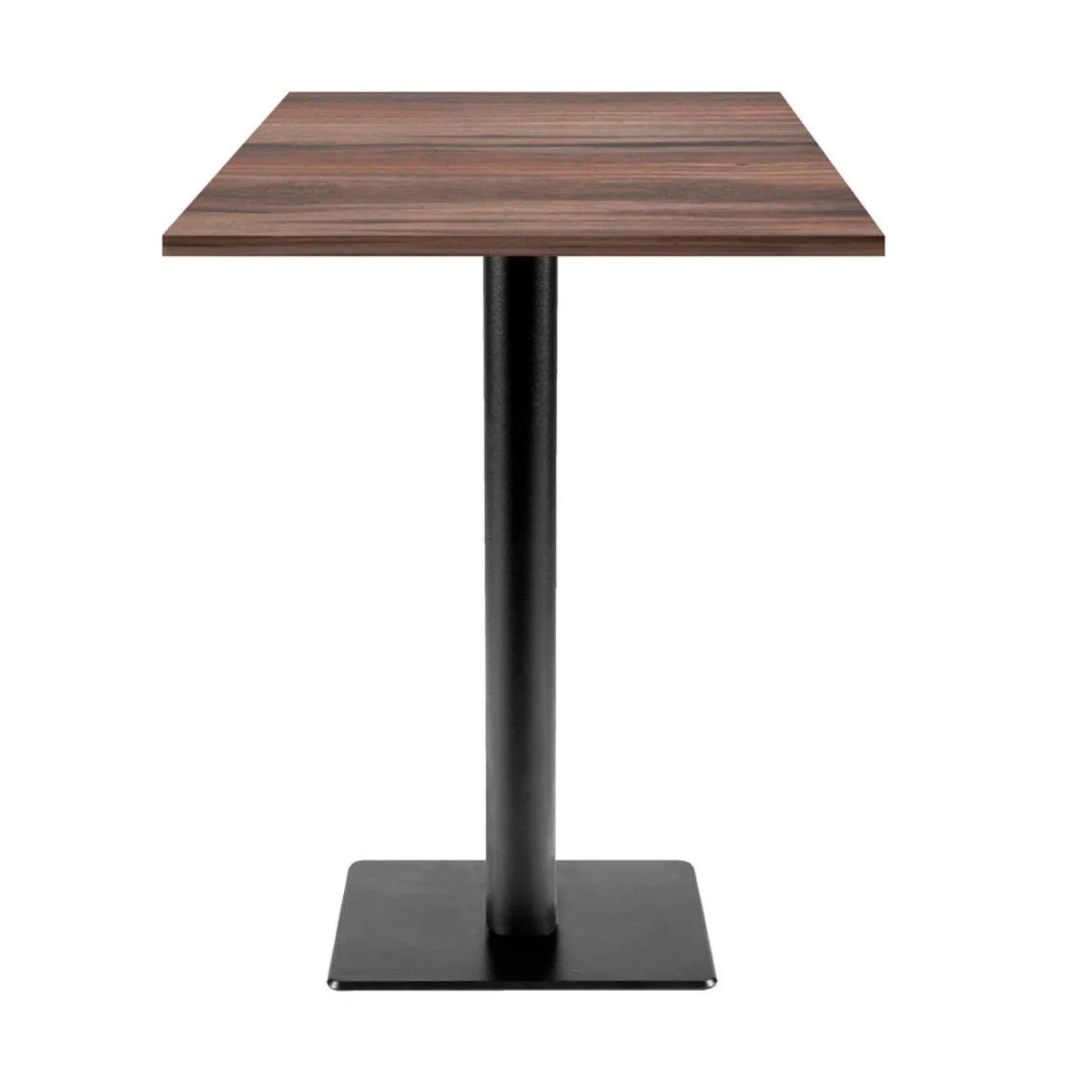 RestooTab Tavolo alto Milan T quadrato - laminato legno; 60x60x113 cm (LxLxH); Piano tavolo quercia fumè, struttura nero; quadrata - immagine 1