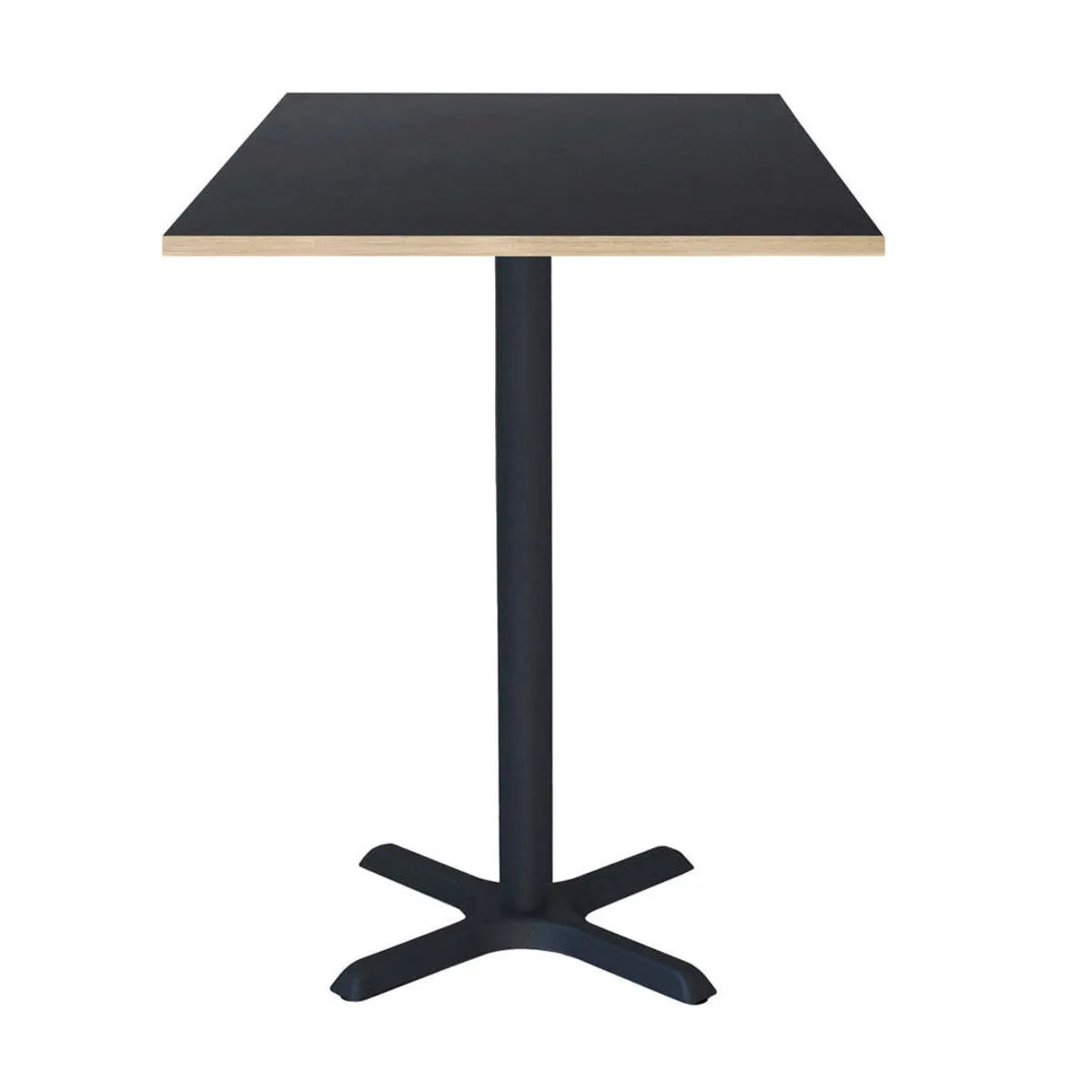 RestooTab Tavolo alto Dina quadrato - laminato legno & tinta unita; 60x60x112 cm (LxLxH); Piano tavolo nero, struttura nero; quadrata - immagine 1