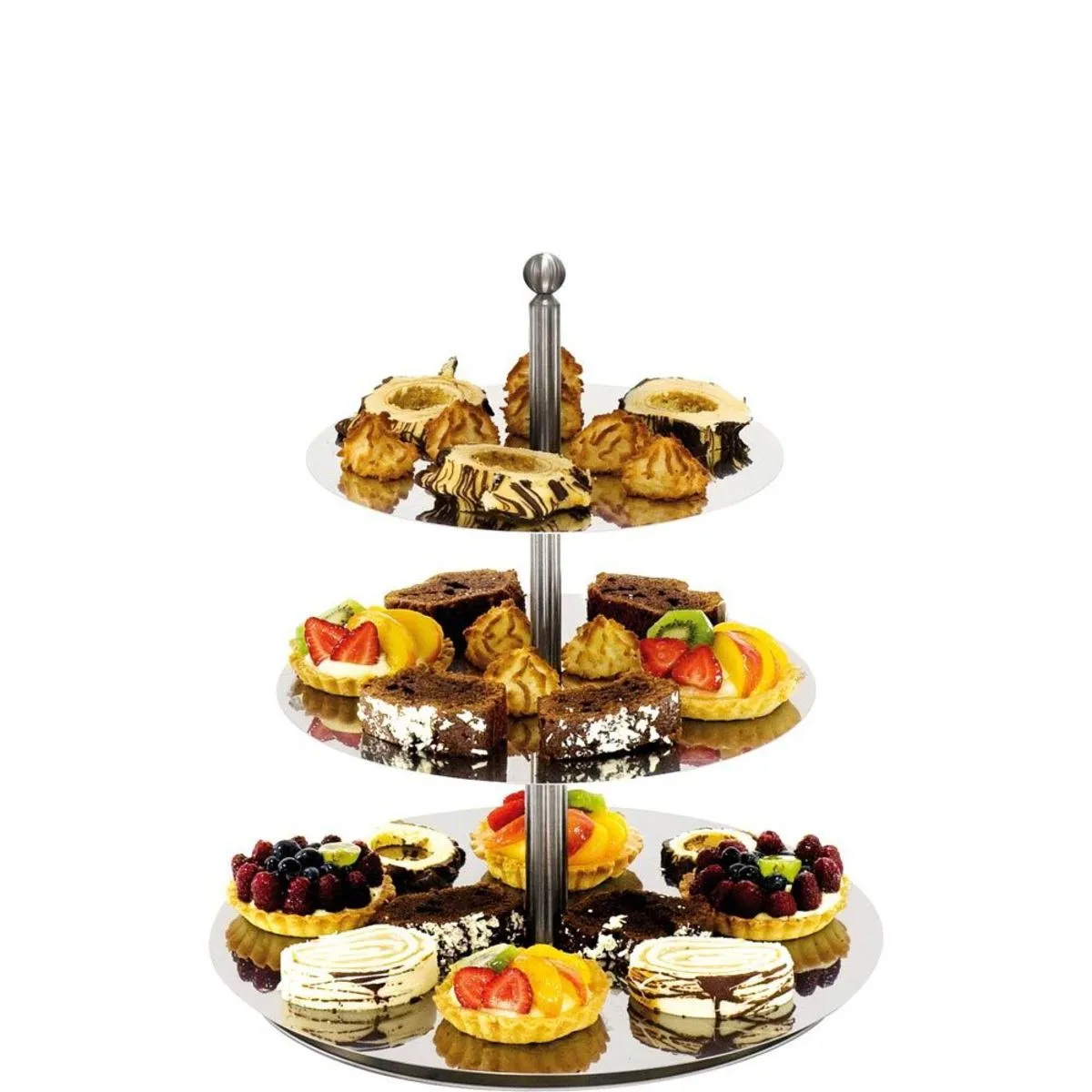 Stalgast Etagere in acciaio a specchio, 3 livelli, altezza 48 cm; 48 cm (H); argento - immagine 1