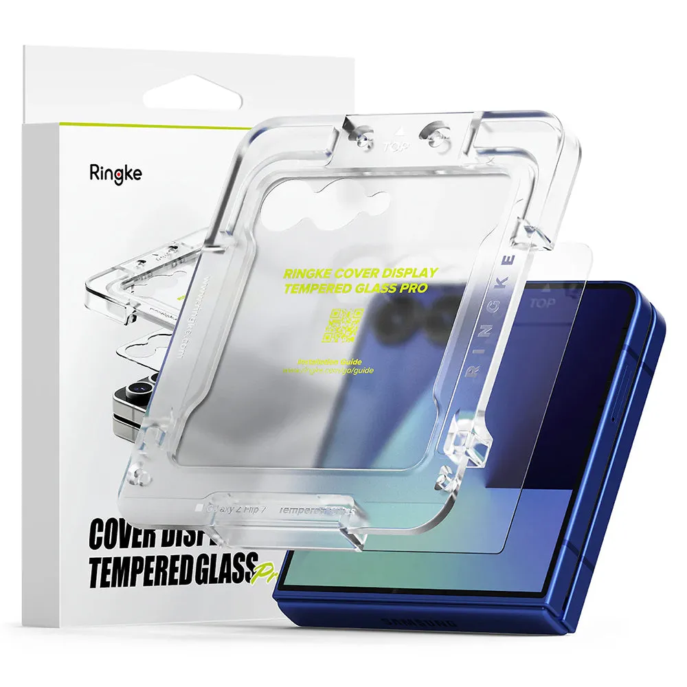 Pellicola protettiva per schermo esterno Ringke Cover Display per Samsung Galaxy Z Flip7 F766, vetro temperato, Full Glue, set da 2 pezzi - immagine 1