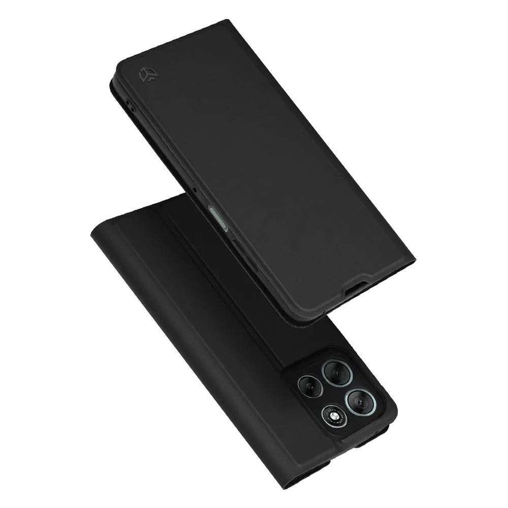 Custodia per Motorola Moto G56, Techsuit, Magskin Book, Nera - immagine 1