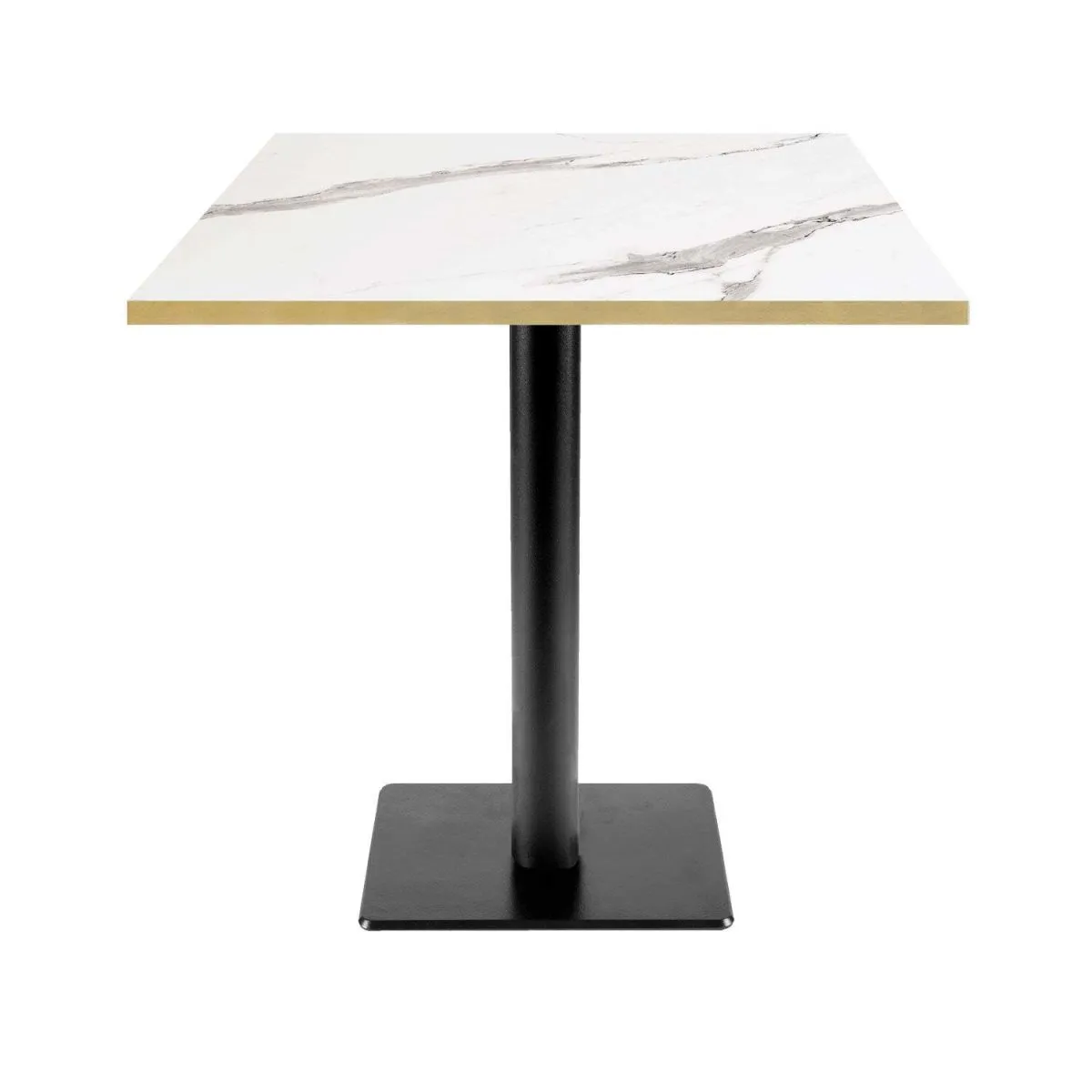 RestooTab Tavolo Milan quadrato - laminato legno; 70x70x75 cm (LxLxH); Piano tavolo bianco, struttura nero; quadrata - immagine 1