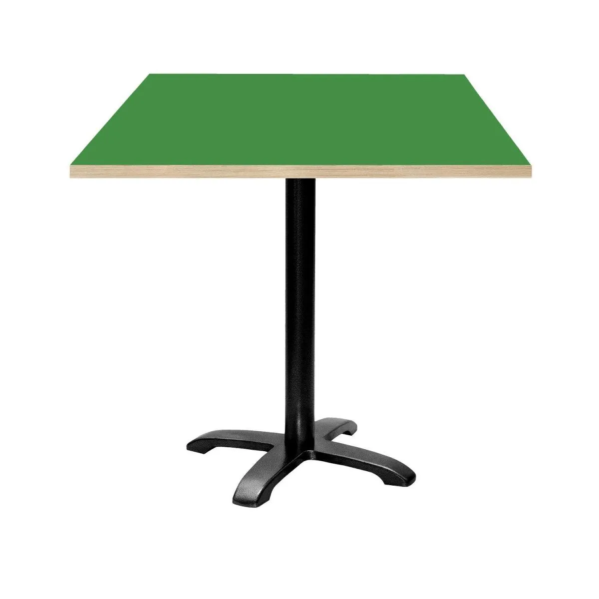 RestooTab Tavolo Bazila quadrato - laminato tinta unita; 70x70x74 cm (LxLxH); Piano tavolo verde, struttura nero; quadrata - immagine 1