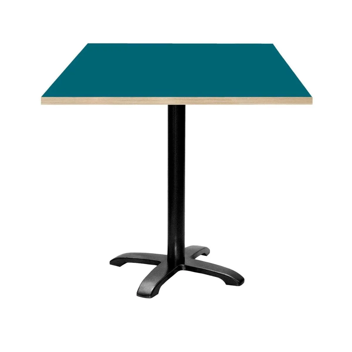 RestooTab Tavolo Bazila quadrato - laminato tinta unita; 70x70x74 cm (LxLxH); Piano tavolo blu, struttura nero; quadrata - immagine 1