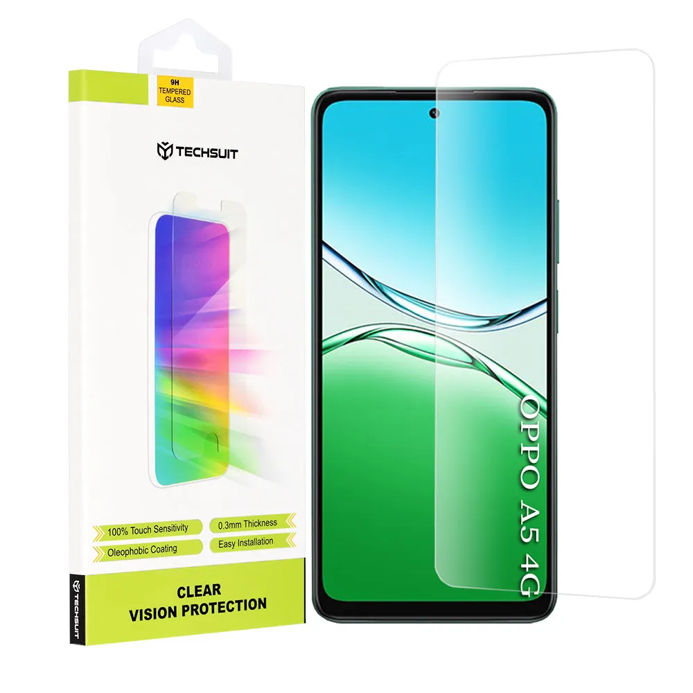 Pellicola protettiva per schermo Techsuit Clear Vision per Oppo A5 4G, vetro temperato, Full Glue - immagine 1