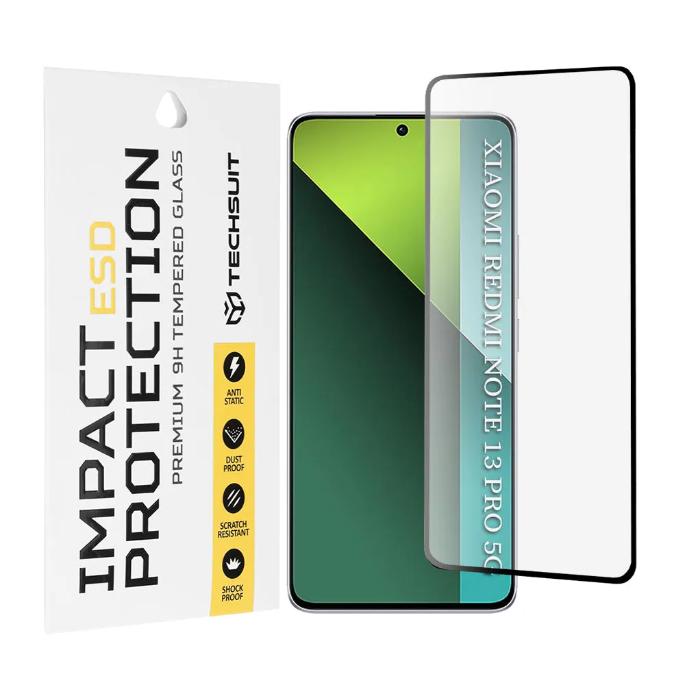 Pellicola protettiva per schermo Techsuit per Xiaomi Poco X6 / Redmi Note 13 Pro 5G, Vetro temperato, Full Glue, Nero - immagine 1