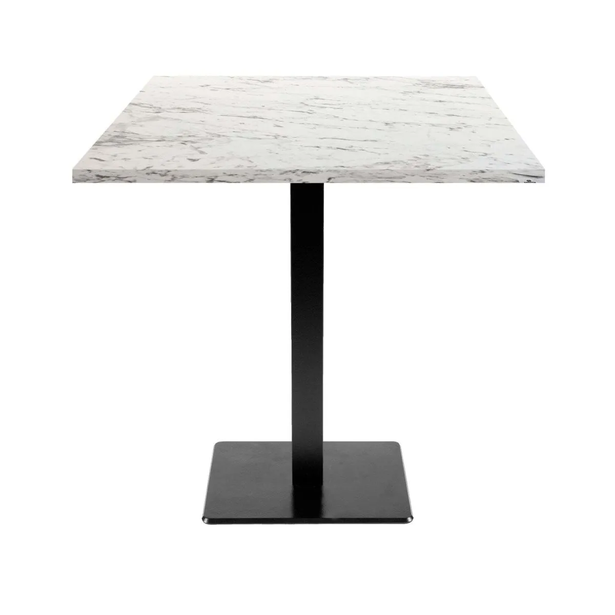 RestooTab Tavolo Milan quadrato - laminato pietra & legno; 70x70x75 cm (LxLxH); Piano tavolo bianco/grigio pietra/marmorizzato, struttura nero; quadrata - immagine 1