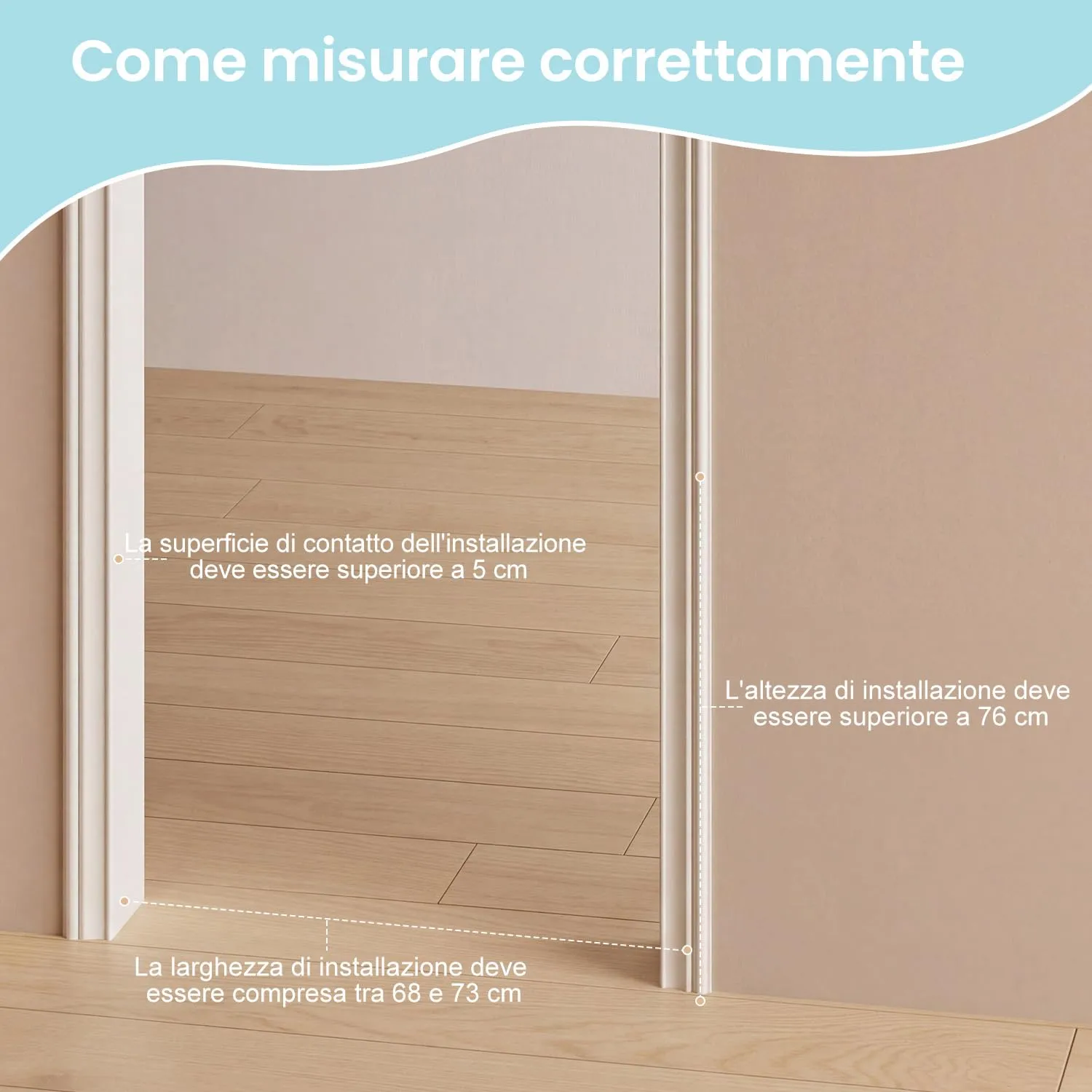 YEAUPE PRO Griglia di Protezione per Scale Senza Foratura, 94-99 cm, Bianco - immagine 3