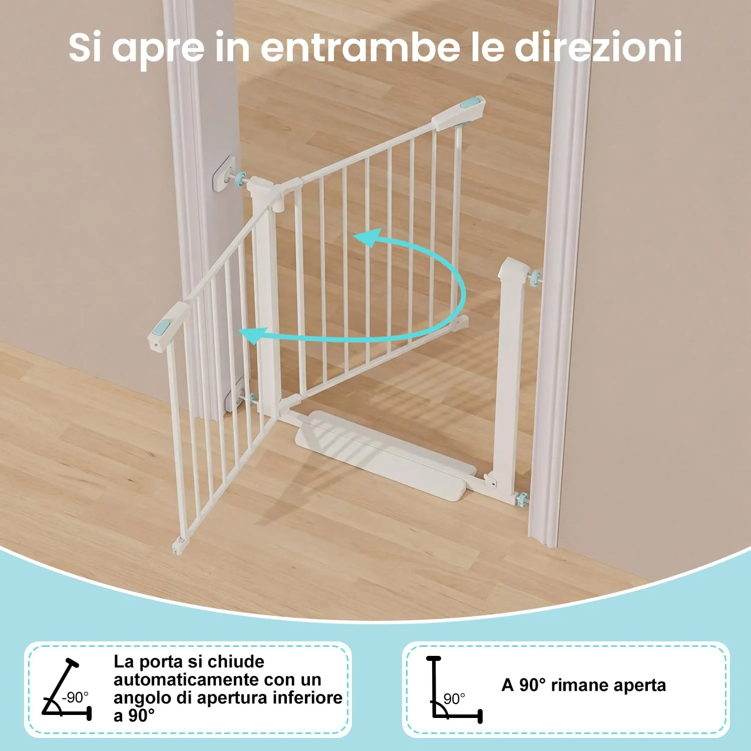YEAUPE PRO Griglia di Protezione per Scale Senza Foratura, 94-99 cm, Bianco - immagine 8