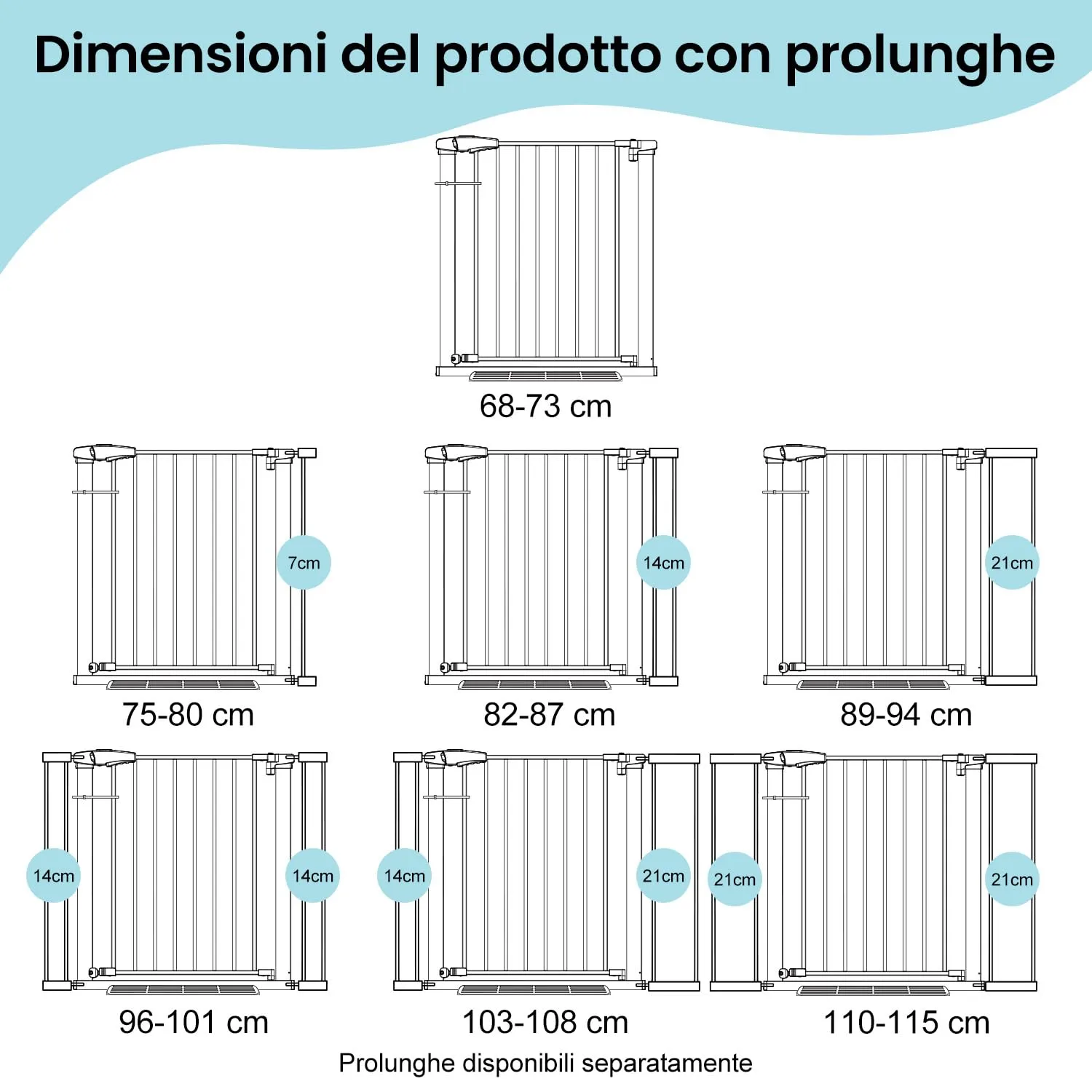 YEAUPE PRO Griglia di Protezione per Scale Senza Foratura, 94-99 cm, Bianco - immagine 11