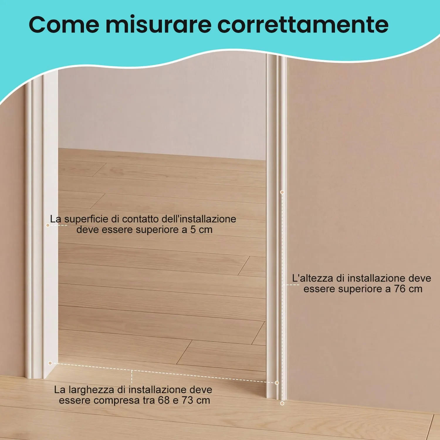 YEAUPE PRO Griglia di Protezione per Scale Senza Foratura, 68-73cm, Bianco - immagine 3