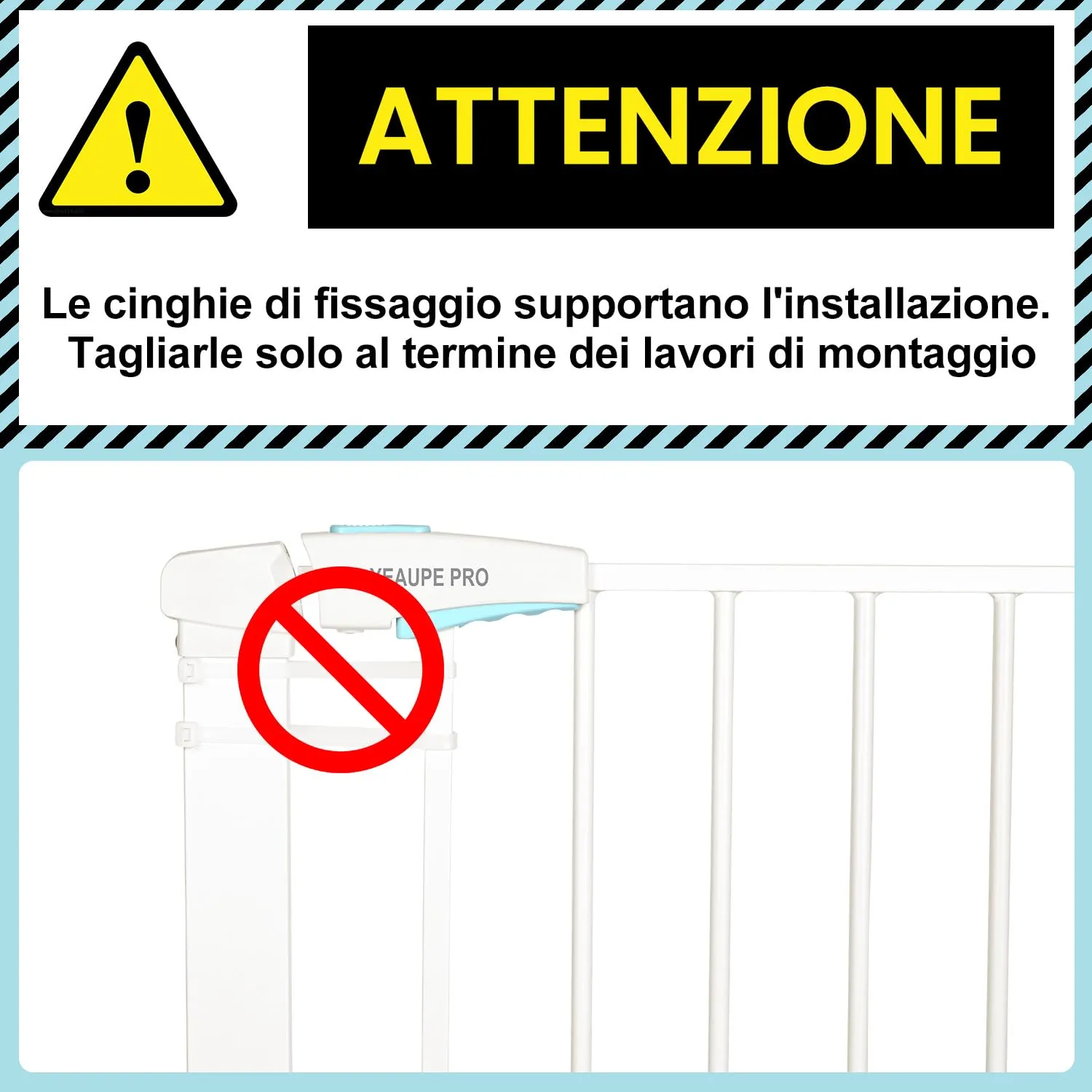 YEAUPE PRO Griglia di Protezione per Scale Senza Foratura, 68-73cm, Bianco - immagine 4