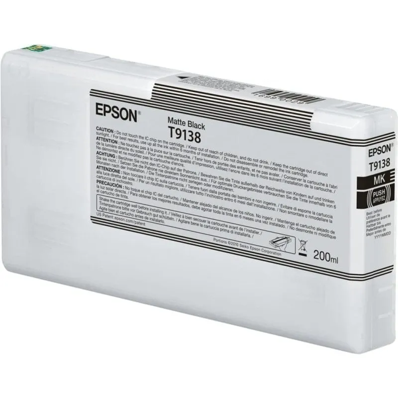 Cartuccia d'inchiostro nero opaco Epson T9138 (200 ml) - immagine 1