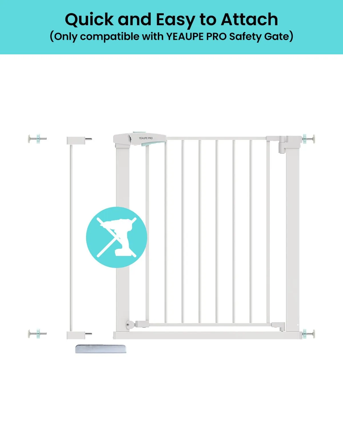 YEAUPE PRO Griglia di Protezione per Scale, 7cm, senza foratura, Bianco - immagine 3
